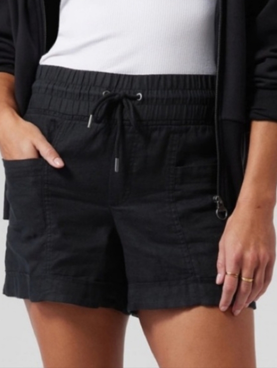 Athleta Pants - Athleta Cabo Linen Short Size 8 Black